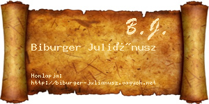 Biburger Juliánusz névjegykártya